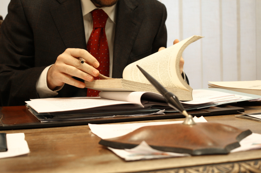 working at desk