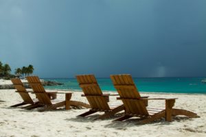 picture of beach with chairs