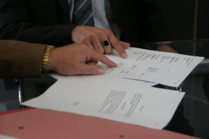 Signing a contract